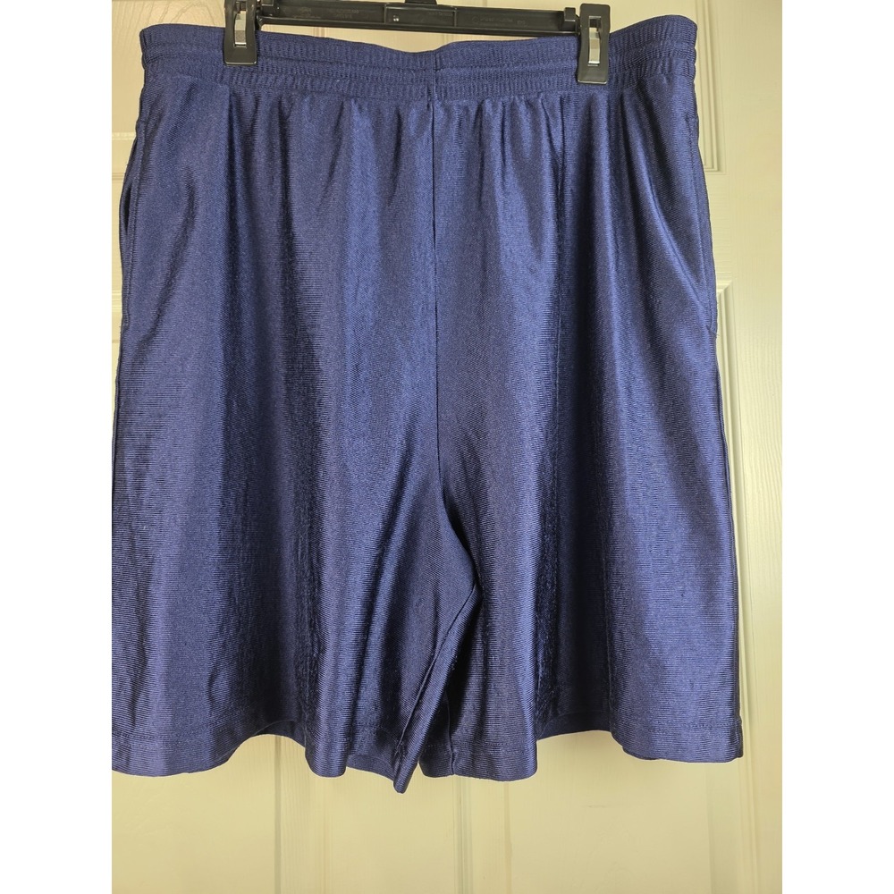 Vintage FootAction USA Silky Shiny‎ Dazzle Basketball Shorts Navy Blue Men's XL